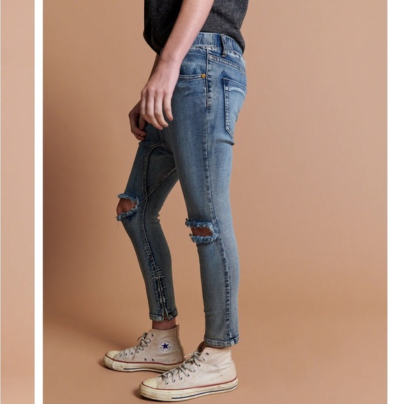 NWT One Teaspoon Killers Jeans Phoenix Wash Distressed Rips Drop Crotch Sz 24 - Picture 4 of 15